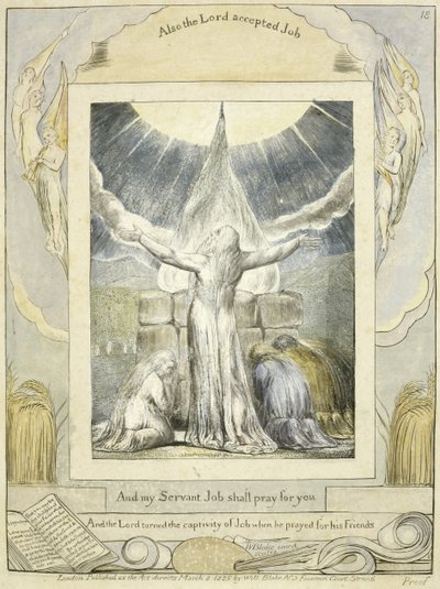 Job priant (pl.18) du Livre de Job, c.1793 - William Blake